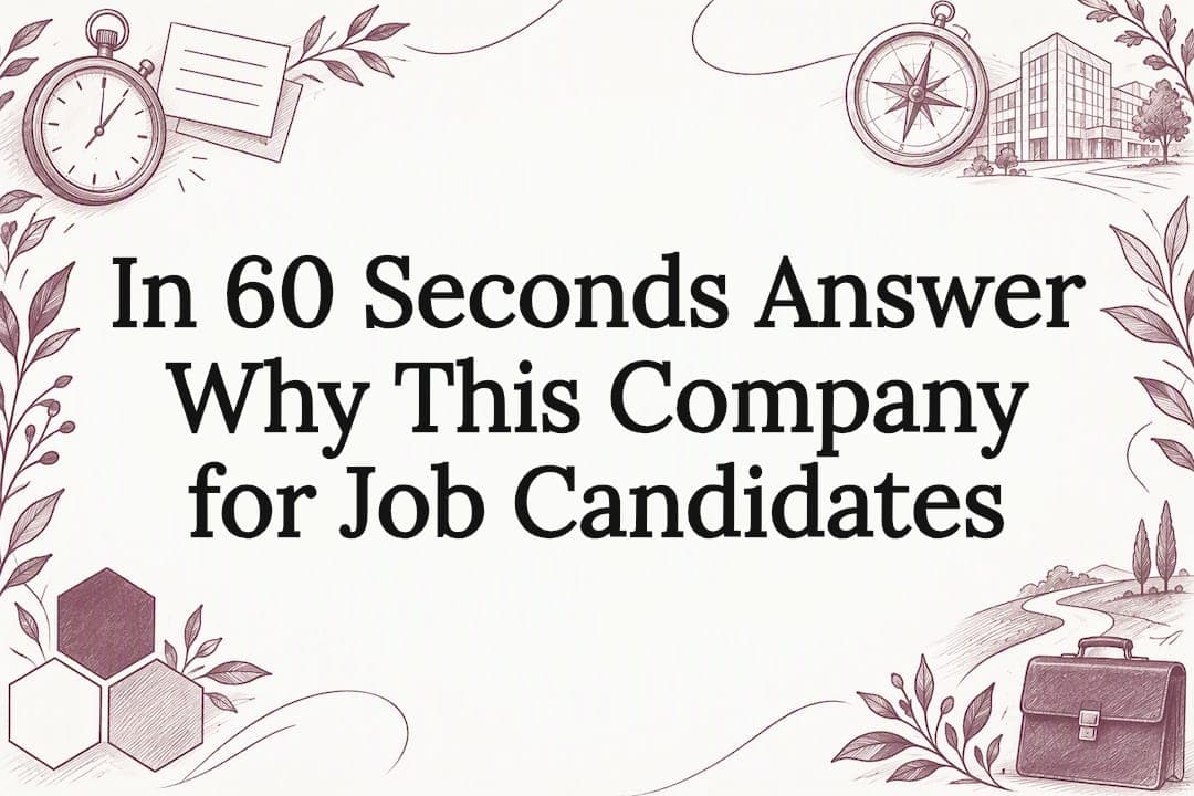In 60 Seconds Answer Why This Company for Job Candidates